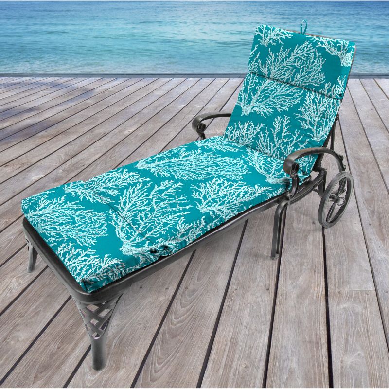 Outdoor French Edge Chaise Lounge Cushion- Jordan Manufacturing, 4 of 5