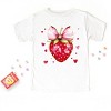 Coquette Strawberry Hearts Watercolor - Youth Short Sleeve Graphic T-Shirt - 3 of 4