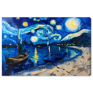 Art Remedy Whimsical Night Sail Impressionism Wall Art Unframed - 1 of 4