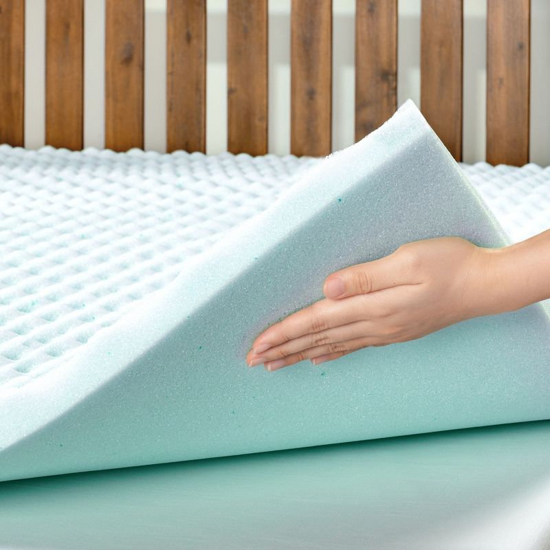 Mellow Egg Crate Memory Foam Cooling Gel Infusion 1.5" Mattress Topper, 5 of 10