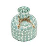 Decorative Vase Glass Mosaic Design with Rustic Twine Accent Coastal Style for Home Office Living Room Decor - 6" Blue - 3 of 4