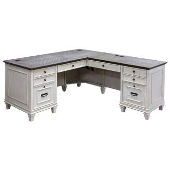 Hartford L Shaped Pedestal Desk - Martin Furniture