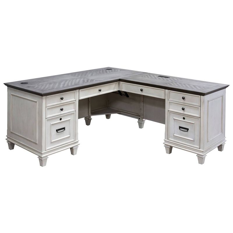 Hartford L Shaped Pedestal Desk - Martin Furniture, 1 of 8
