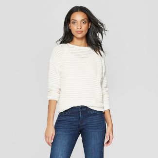 Womens Open Stitch Pullover Sweater - Universal Thread™ Cream S