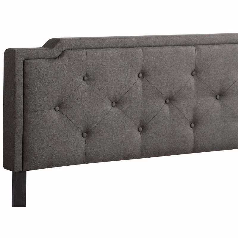 Passion Furniture Deb Dark Grey Adjustable Queen Panel Bed, 4 of 8
