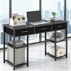 47.2" Industrial Writing Desk with Fabric Drawers and Adjustable Shelves, Compact Home Office Table with Open Storage-3irtyhousy - 2 of 4