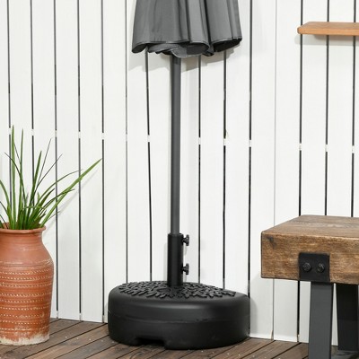 Black Metal Half Round Patio Umbrella Base Stand Holder