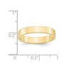 Black Bow Jewelry 4mm 10K Rose, White, or Yellow Gold Lightweight Flat Standard Fit Band - 4 of 4