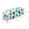 Wrapables Large Capacity Pencil Case, 3 Compartment Pencil Pouch for Stationery Pens, Cactus - 2 of 4