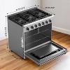 Gas Range, 36 Inch 6.0 Cu. Ft. Single Convection Oven and 6 Sealed Burner, Freestanding and Slide-In All Gas Range Cooktop with Heavy Duty Grates - 2 of 4