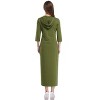 Coolmee Women Hoodies Maxi Dress Casual 3/4 Sleeve Tunic Dress Slim Hooded Sweatshirts Dress with Pocket - 3 of 4