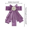 Allegra K Women's Pre-tied Pin Brooch Ribbon Beads Party Bowknot Bow Tie - 3 of 4