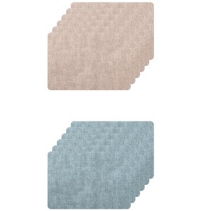 Unique Bargains Dining Heat Resistant Faux Leather PU Placemats 12 Pcs - 1 of 4