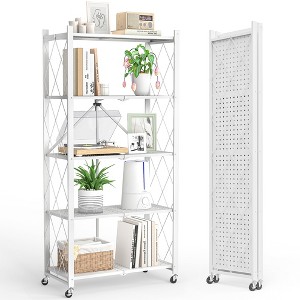 SKONYON Storage Shelf Foldable metal shelves Instant Setup Shelving Units 4-Tier and 5-Tier - 1 of 4