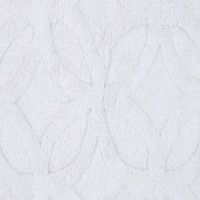 White Cotton Plush Geometric Bath Rug 17x24