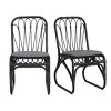 PE Wicker Patio Accent Chair Set Of 2,Modern Armless Chair With Washable Cushion And Petal-shaped Back,Outdoor Furniture -Maison Boucle - 2 of 4