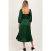 Pinkblush Green Satin Smocked Cinched Bust Maternity Midi Dress - 4 of 4