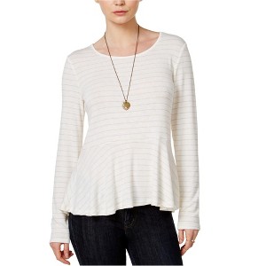 maison Jules Womens Long Sleeve Peplum Blouse - 1 of 1