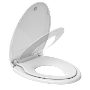 Round Toilet Seat with Cover - Soft-Close Toddler Potty Training Seat, Durable Hinges & Easy Release Hardware - PP Material - 1 of 4