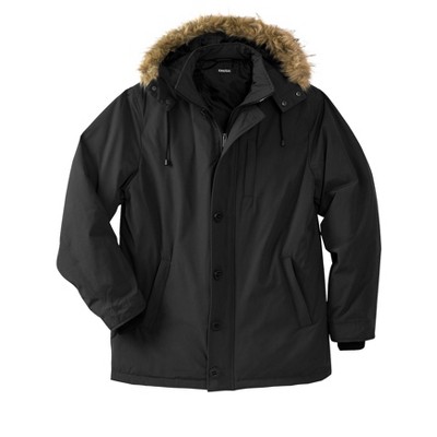 KingSize Men's Big & Tall Arctic Down Parka With Detachable Hood And Insulated Cuffs