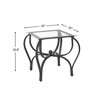 Coffee Table Set Of 3, Living Room Tables Set With 2 Square End Side Table, Rectangle Long Desk, Retro Living Room Set - 2 of 4
