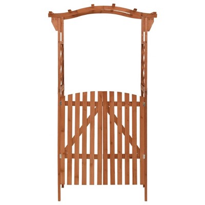 Natural Firwood and Pine Garden Pergola with Gate