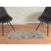 HomeRoots 2' X 3' Ivory Blue And Burnt Orange Floral Distressed Area Rug With Fringe - 2 of 3