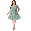 Agnes Orinda Women's Plus Size Summer Floral Square Neck Ruffle Cap Sleeve Casual A Line Dresses - 3 of 4