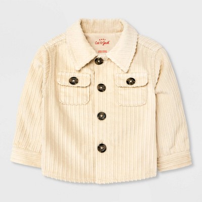 Image of Baby Boys' Corduroy Shacket - Cat & Jack™ Cream 0-3M