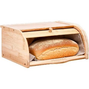 2LB Depot Bamboo Bread Box for Kitchen Countertop, Brown - 1 of 4