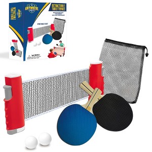 Anywhere Sports Retractable Table Tennis Set | 6pc Game with Net & Paddles - 1 of 4