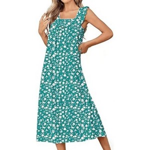 knee length dresses for ladies Short Sleeve Modal Fabric Long Nightgown White / XL by Sleepy Bungalow main image 0