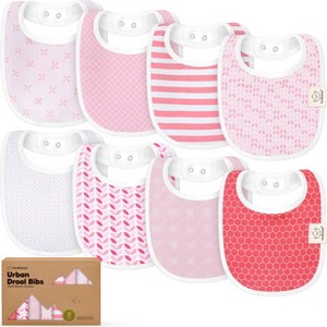 KeaBabies 8pk Organic Baby Bibs for Boy, Baby Drool Bib for Baby Boys and Girls, Newborn Teething Bibs - 1 of 4