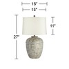 John Timberland Otero Rustic Table Lamp Southwest 27" Tall Faux Mottled Stone Cream Linen Drum Shade for Bedroom Living Room Bedside Nightstand Kids - image 4 of 4