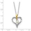 Black Bow Jewelry Plated Sterling Silver, FW Cultured Pearl & CZ Heart & Soul Necklace - 2 of 4