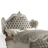 95" Queen Bed Versailles Bed Vintage Gray Synthetic Leather & Bone White Finish - Acme Furniture - 2 of 4