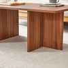 VYNXARIA 44.8-Inch Walnut Wood Grain MDF Coffee Table with Triangular Support - 4 of 4