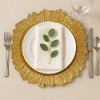 Essential Decor & Beyond 13" Ivory Glass Charger With Beaded Edge in Rosegold Set of 4 - 3 of 4