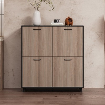 Famapy 4-Door Decorative Storage Cabinet with Sturdy Metal Legs