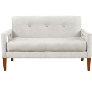 Okak Comfy Chenille Sofa 1pc with Tufted Backrest, Solid Wood Legs Modern Loveseat Couch Upholstery Pocket for Apartments,living Room,Study, Beige - 1 of 4