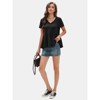 EXLURA Women's Summer Short Sleeve Peplum Babydoll Tops Cute V Neck T Shirts - 4 of 4