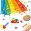 600-Piece Straw Constructor STEM Building Toy, Interlocking Plastic Tube Blocks Educational Kit for Kids Ages 3-7 - 3 of 4