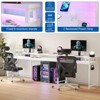 U Shaped Computer Gaming Desk, 79’’ Reversible l Shaped Computer Desk with Power Outlet & LED Strip, Office Desk with Monitor Stand - 2 of 4