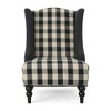 Modern Wingback Chair with High Back and Birch Wood Legs, Upholstered Accent Chair for Living Room or Bedroom, Christopher Knight Home Arm Chair - 2 of 4