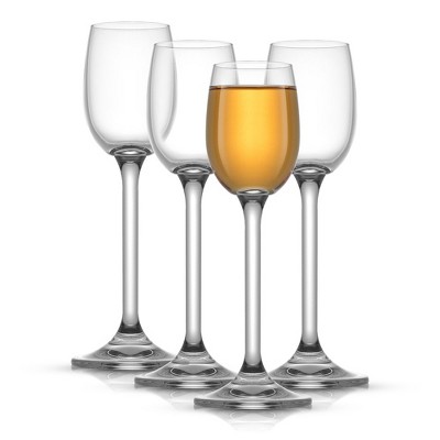 JoyJolt Saga Crystal Liquor Glasses - Set of 4 Cordial Shot Glasses  - 1.5 oz