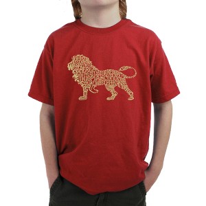 LA Pop Art Boy's Word Art T-shirt - Lion - 1 of 4