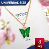 Charming 8-Pack Butterfly Necklaces for Girls | Adjustable 18" Kids Jewelry for Party Favors & Cosplay in 8 Colors - 2 of 4