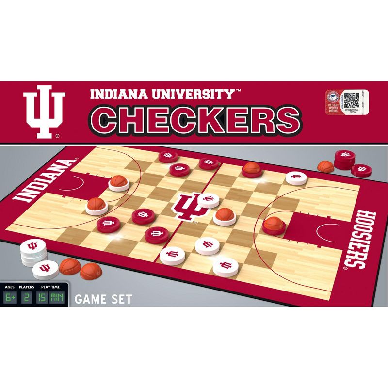 MasterPieces Officially licensed NCAA Indiana Hoosiers Checkers Board Game for Families and Kids ages 6 and Up, 1 of 7