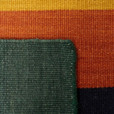 Handwoven Multicolor Wool Geometric Rectangular Rug, 8' x 10'