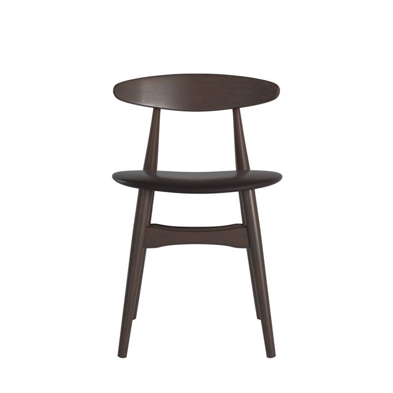 Set of 2 Cortland Danish Modern Walnut Dining Chair - Inspire Q, 3 of 8